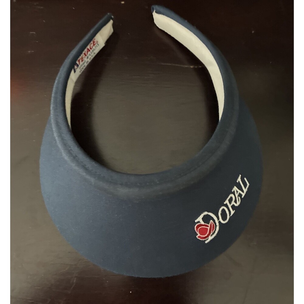 VTG Texann By Texace Doral Golf Sun Visor USA Navy Blue Embroidered Logo Womens